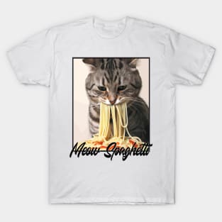 Cat Eating Spaghetti T-Shirt